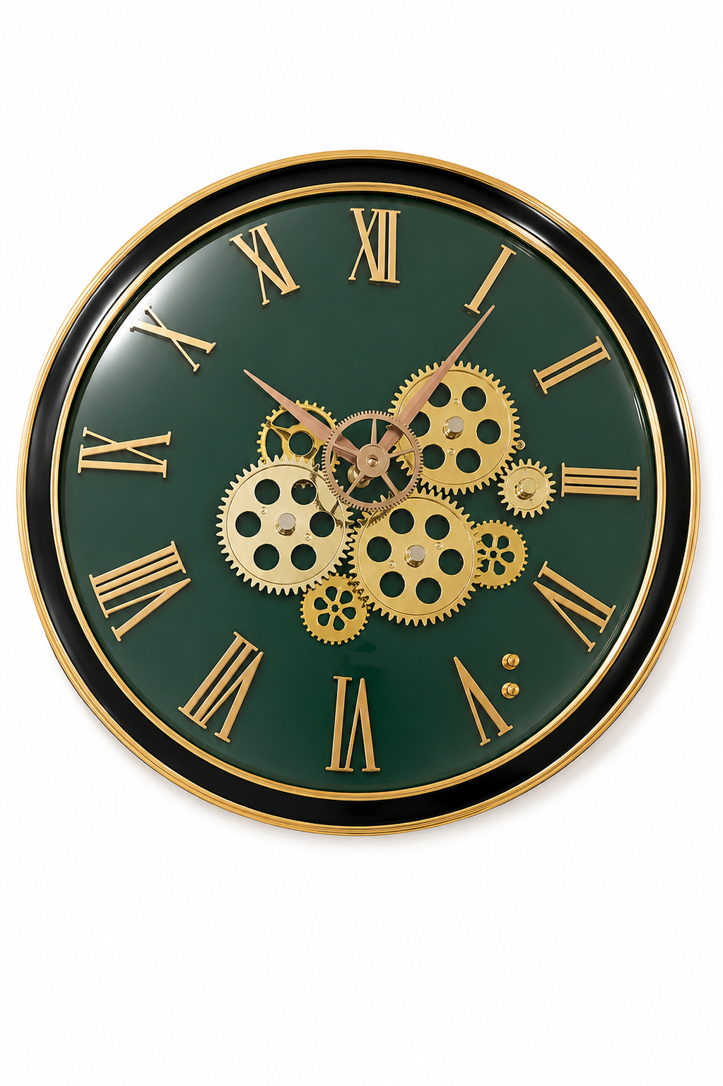 Emerald Crest Roman Gear Wall Clock