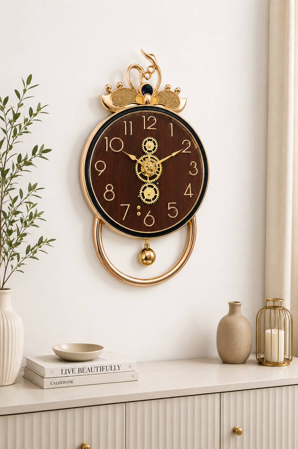 Royal Swan Gear Wall Clock