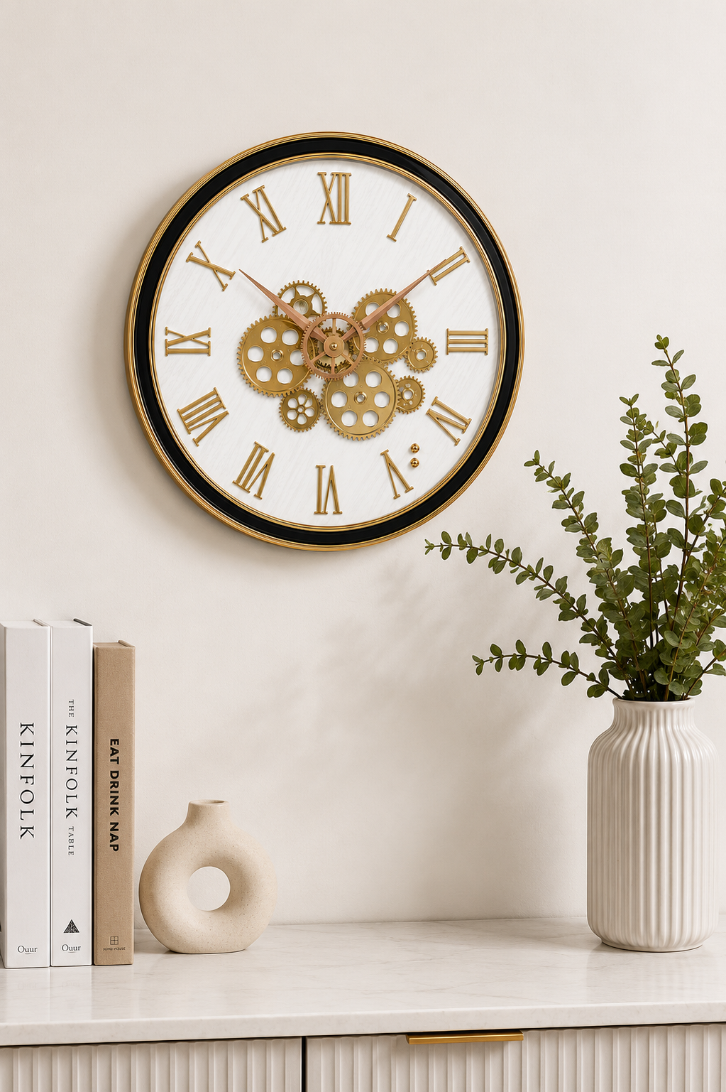 Emerald Crest Roman Gear Wall Clock